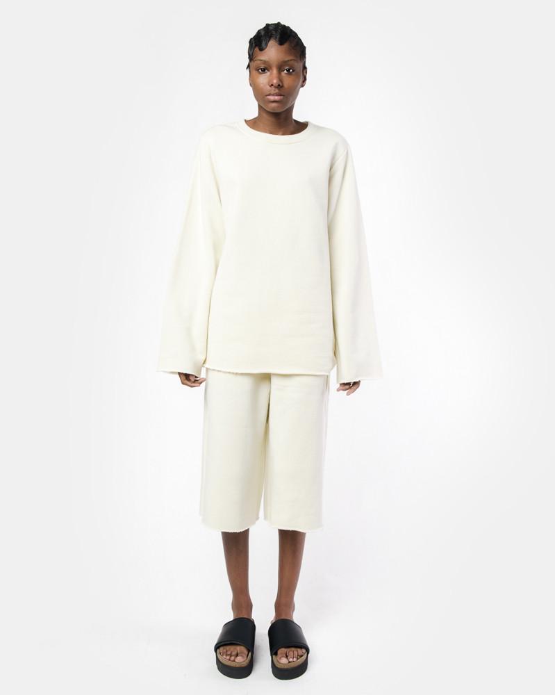 Raw Edge Sweatshirt in Cream