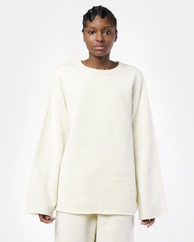 Raw Edge Sweatshirt in Cream