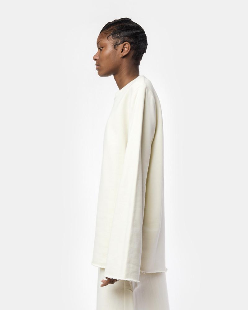 Raw Edge Sweatshirt in Cream