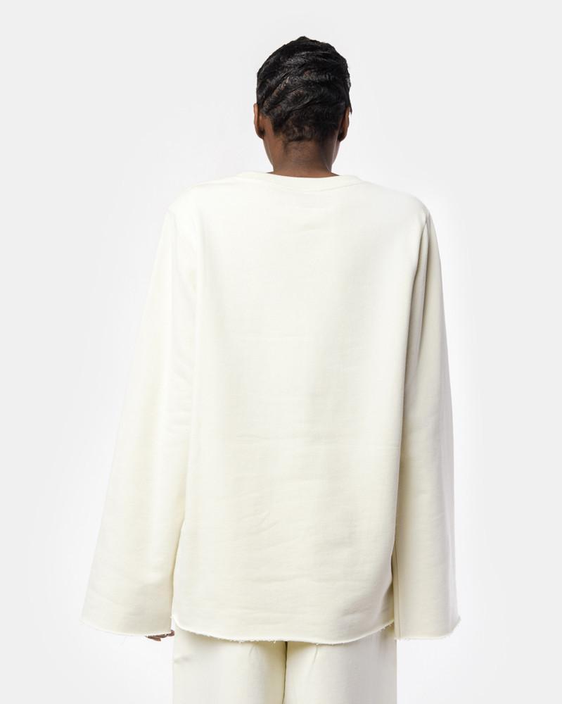 Raw Edge Sweatshirt in Cream