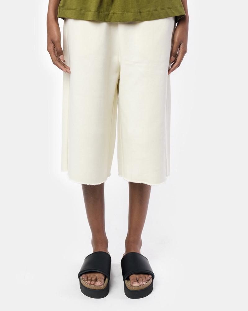 Raw Edge Shorts in Cream