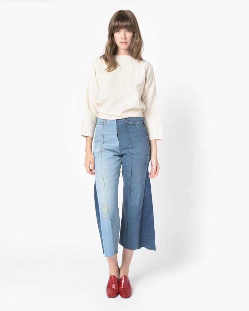 Khue Long Sleeved Layered Top in Cream