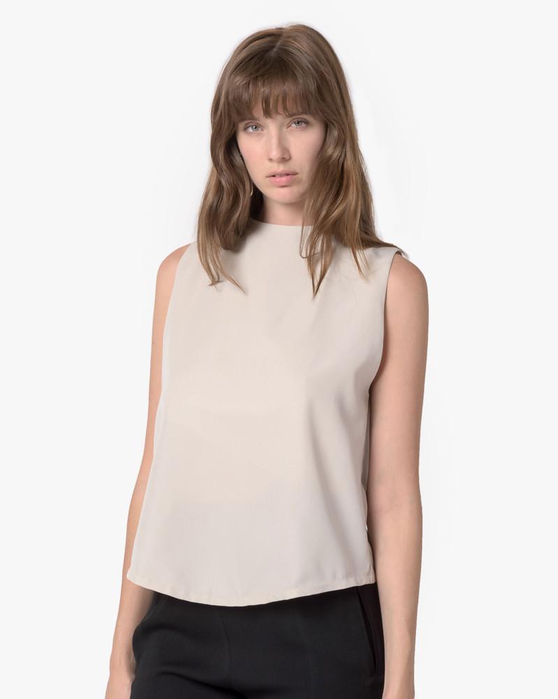 Petal Dropped Arm Tank in Warm White