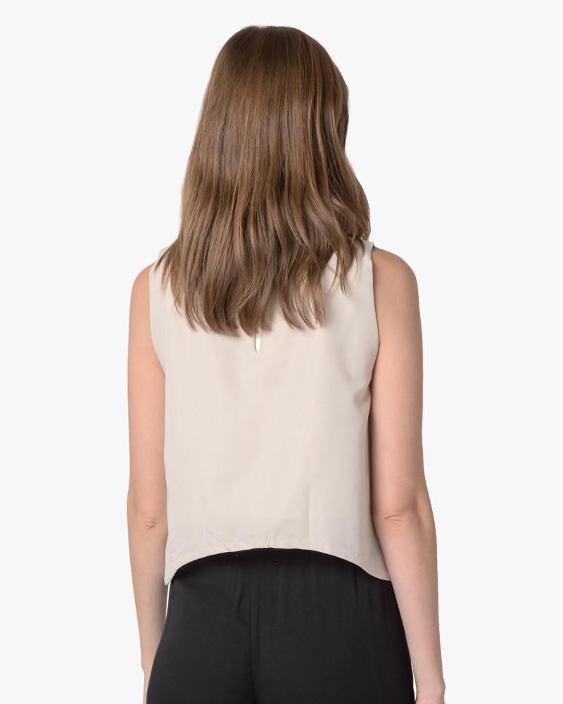 Petal Dropped Arm Tank in Warm White