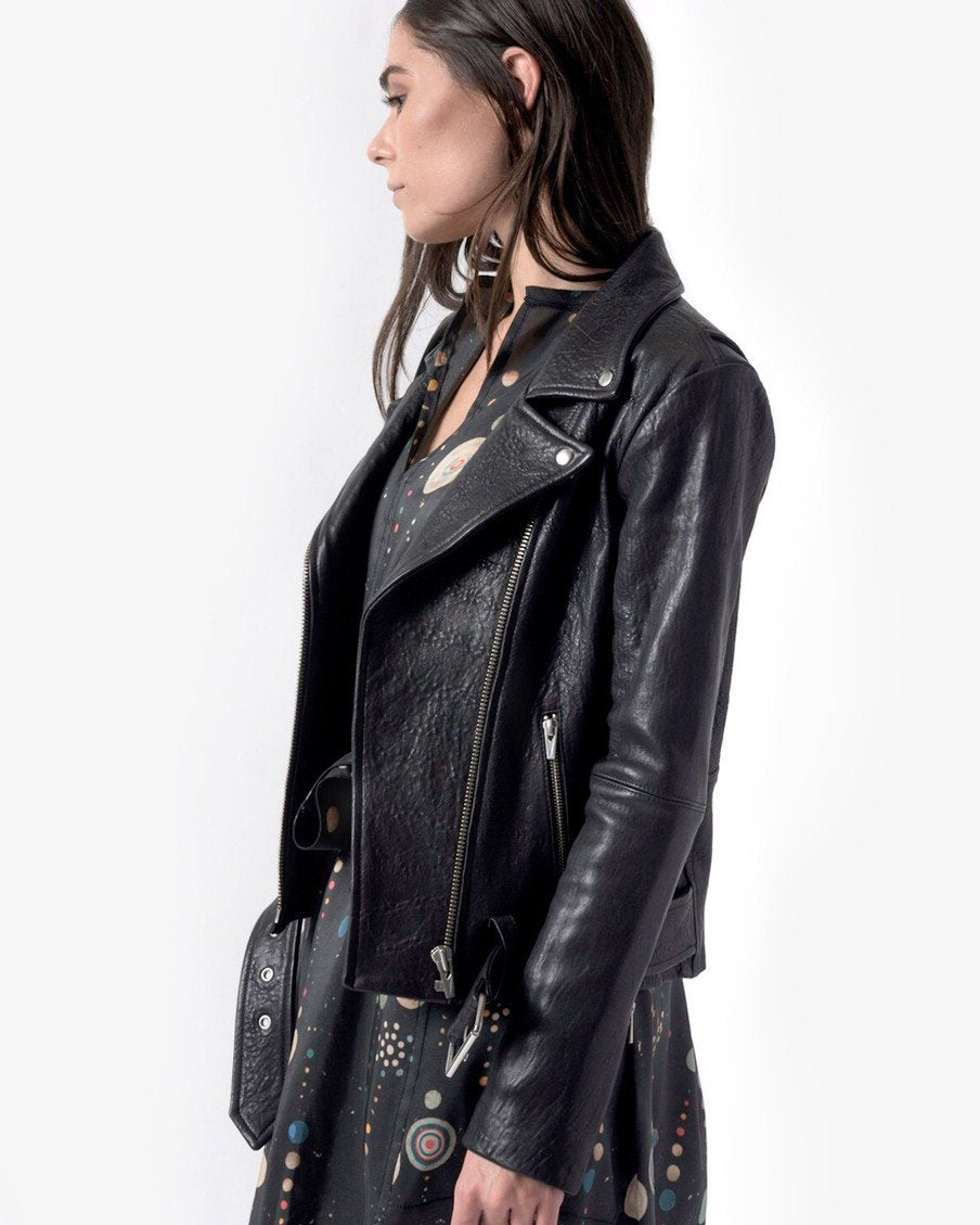 Jayne Leather Jacket in Classic Black