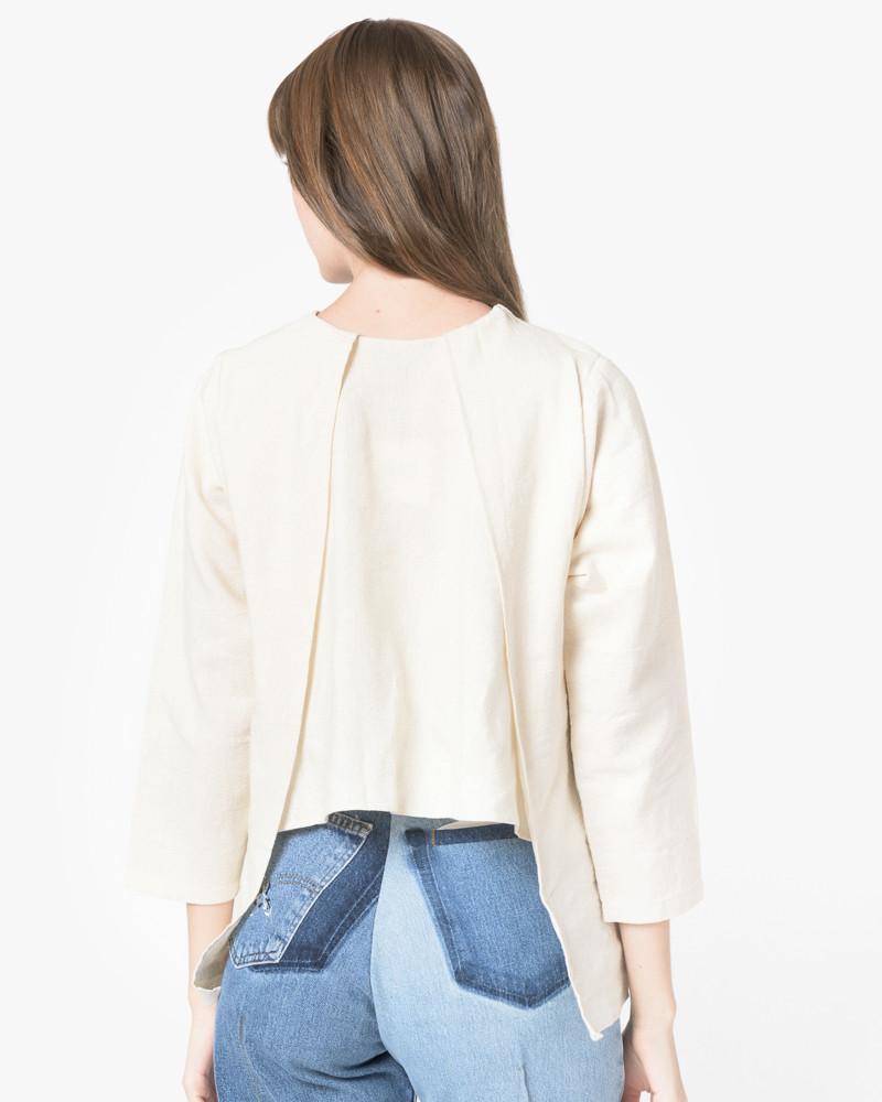 Khue Long Sleeved Layered Top in Cream